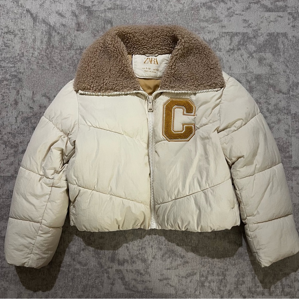 Zara Kids Cream Puffer Jacket